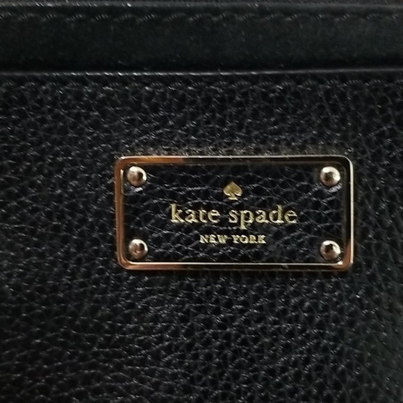 Kate Spade Leather and Suede Shoulder Satchel Cross Body Strap Black - Picture 3 of 8